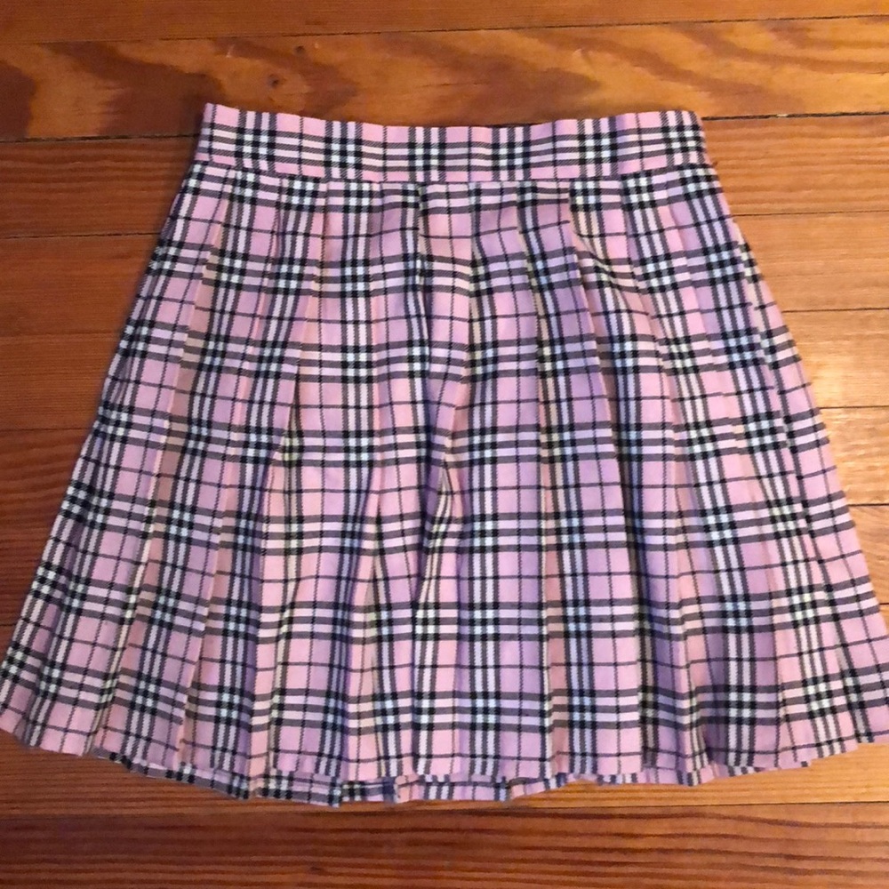 Hug Sunshine Plaid Pink Skirt